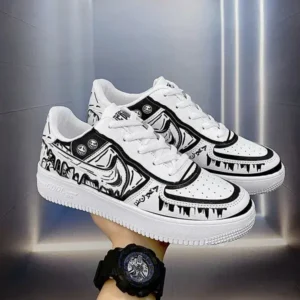 Pickupshoe Men Fashion Graffiti Breathable Sneakers