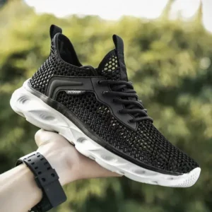 Pickupshoe Men Fashion Breathable Mesh Hollow Lightweight Sports Shoes