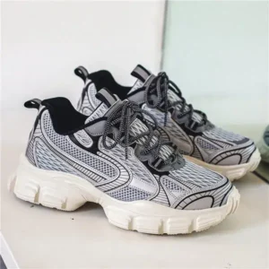 Pickupshoe Men'S Fashion Breathable Mesh Shoes Platform Sneakers