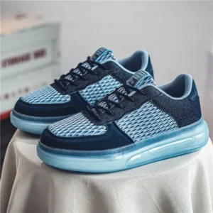 Pickupshoe Men'S Fashion Mesh Breathable Lightweight Platform Sneakers