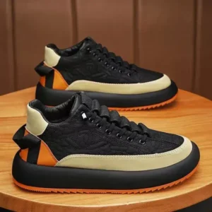 Pickupshoe Men Casual Color-Block Thick-Soled High-Top Sneakers