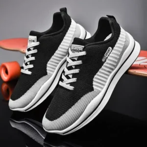 Pickupshoe Men'S Casual Color-Block Mesh Breathable Soft-Soled Sneakers