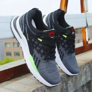 Pickupshoe Men Casual Breathable Color Block Low Top Sneakers