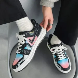 Pickupshoe Men'S Fashion Breathable Color Block Low-Top Sneakers