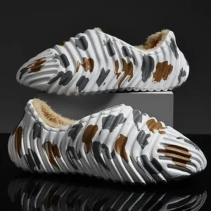 Pickupshoe Men'S Fashion Camouflage Coconut Shape Fleece Warm Plush Shoes