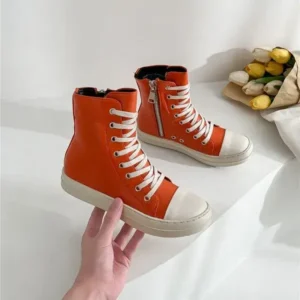 Pickupshoe Orange Up Platform High Top Casual Shoes