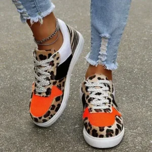 Pickupshoe Fashionable Round Toe Lace-Up Sneakers